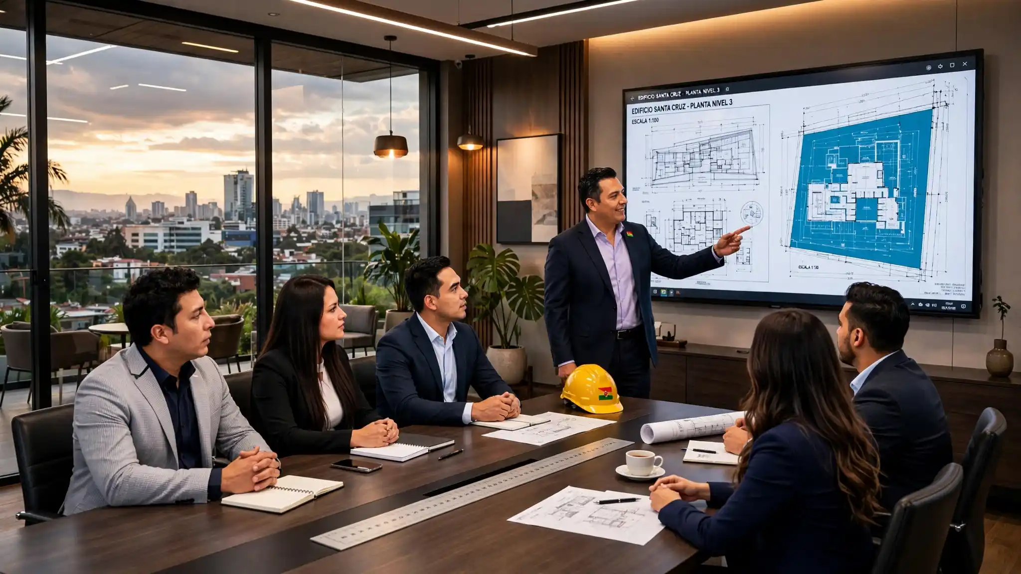 Equipo de Ingenieros y Arquitectos de Constructora Cossline en Obra